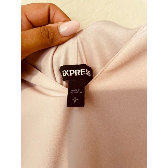 EXPRESS SHIFT DRESS PINK SMALL PETITE NEW V NECK SHORT SLEEVES - Picture 2 of 5